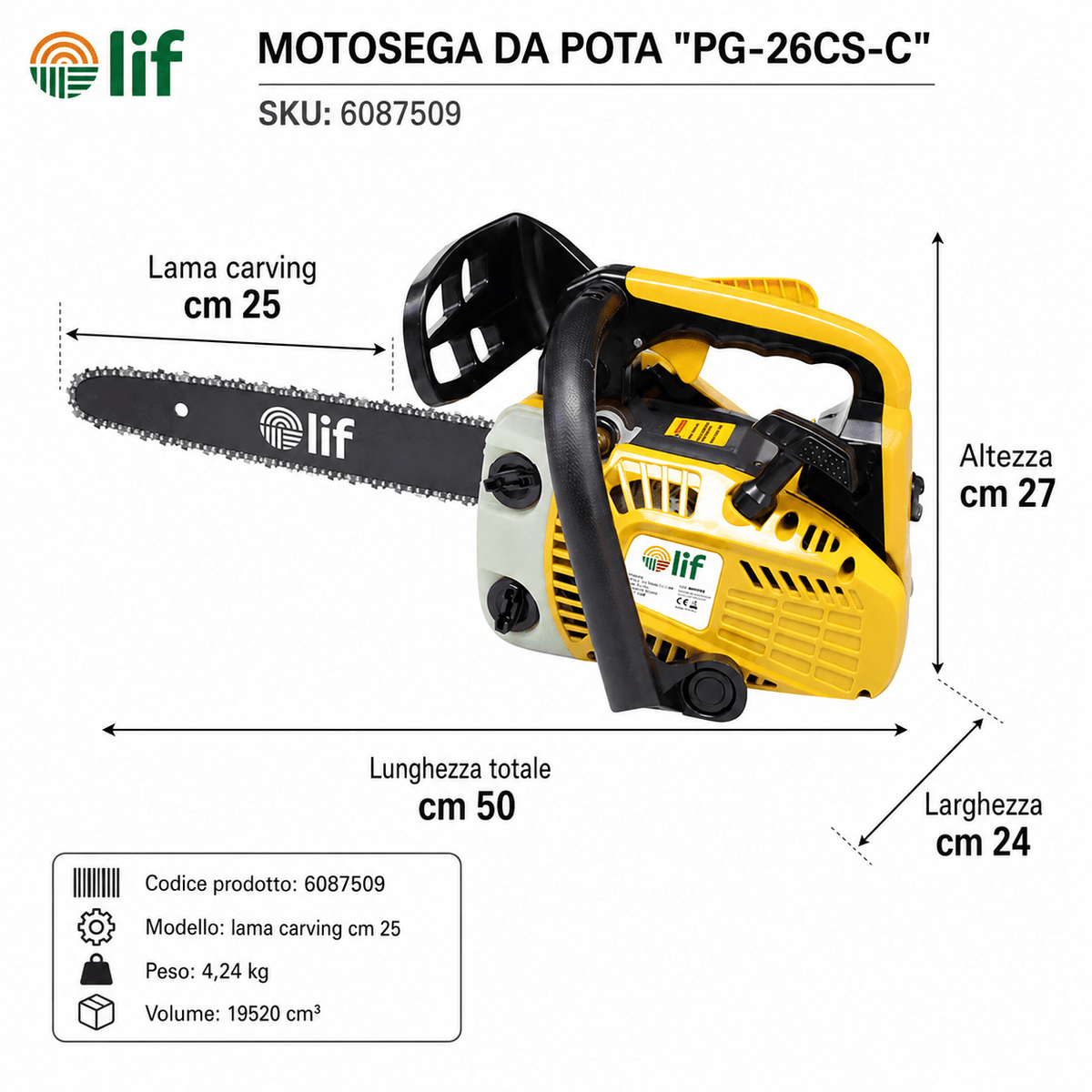 Motosega da pota PG-26CS-C - LIF - ELETTROFER