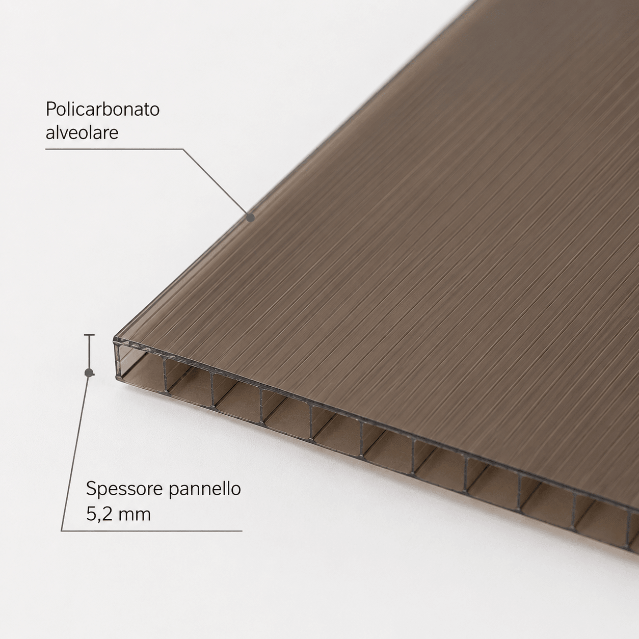 PENSILINA DA ESTERNO ALVEOLATA FUMÈ - SPESSORE 5,2 MM - ELETTROFER