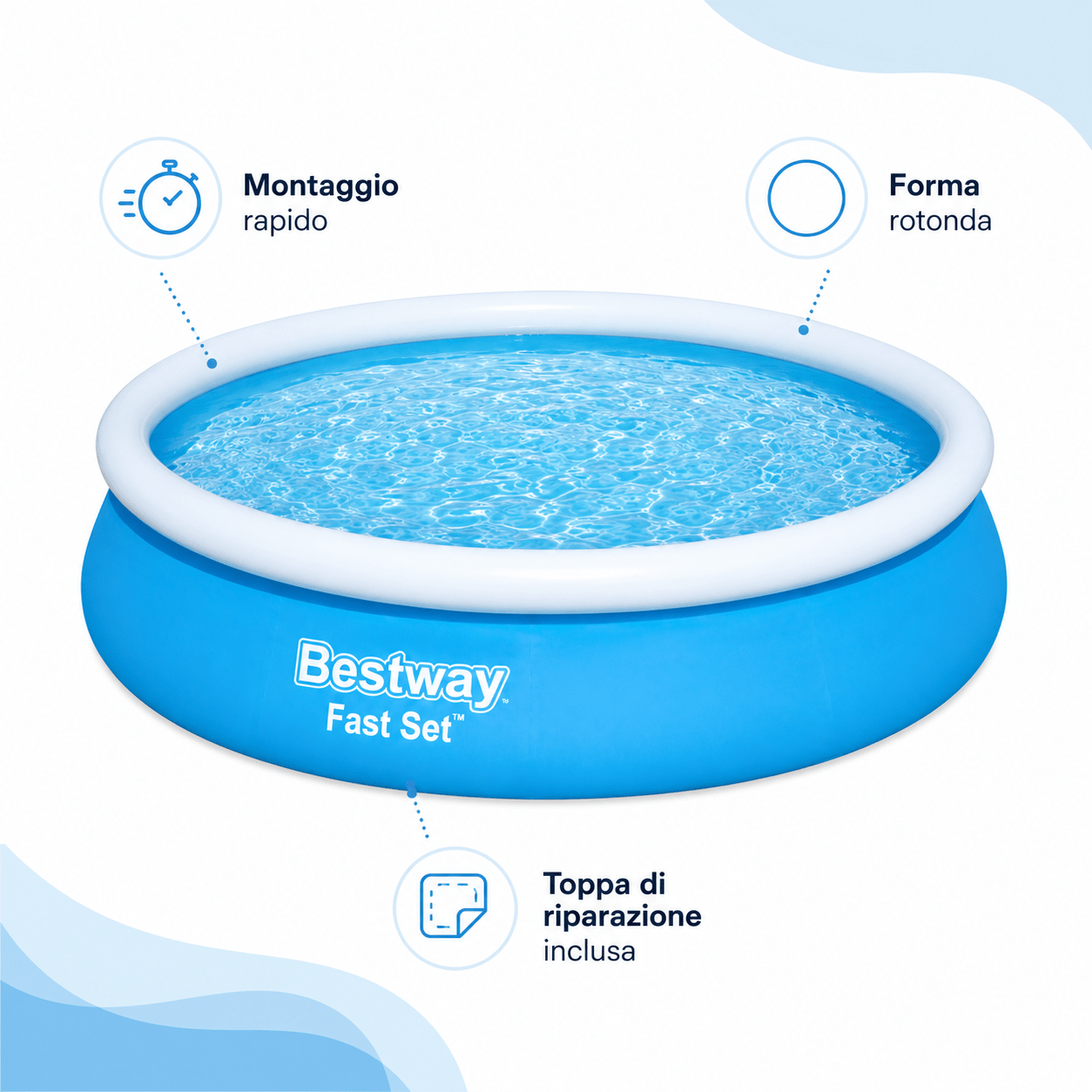 Piscina fuori terra Bestway Fast Set Ø 305 cmx 76h - ELETTROFER
