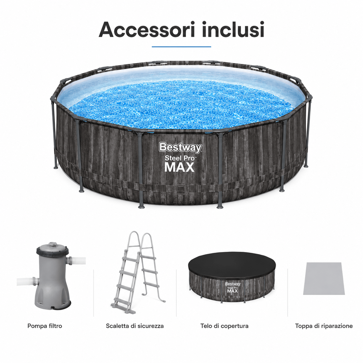 Piscina fuori terra Bestway Steel Pro Max 427 x 107 cm - ELETTROFER