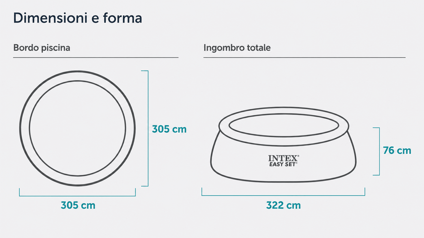 Piscina fuori terra Intex Easy Set 305 x 76 cm - ELETTROFER