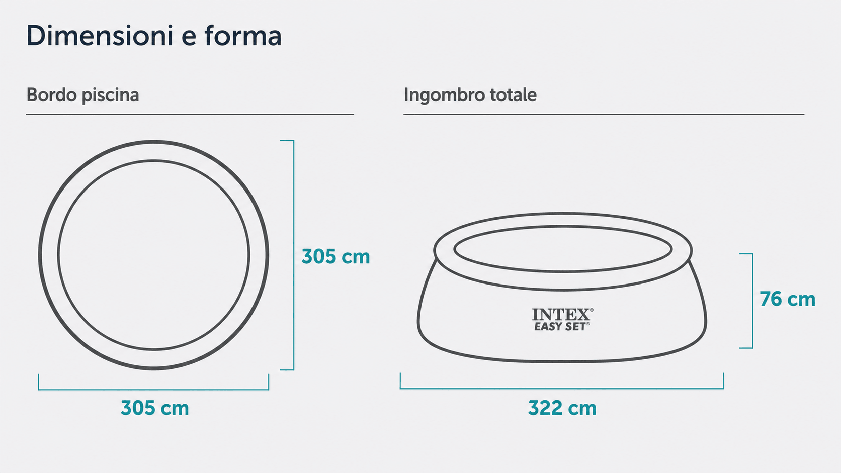 Piscina fuori terra Intex Easy Set 305 x 76 cm - ELETTROFER