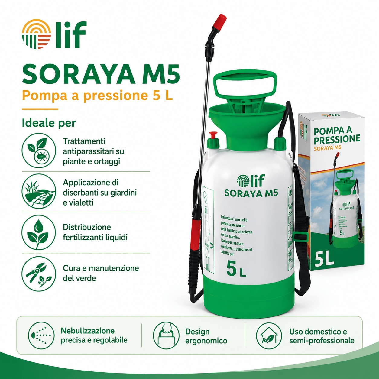 Pompa a pressione SORAYA LIF DA 5Lt. o 8Lt. - ELETTROFER