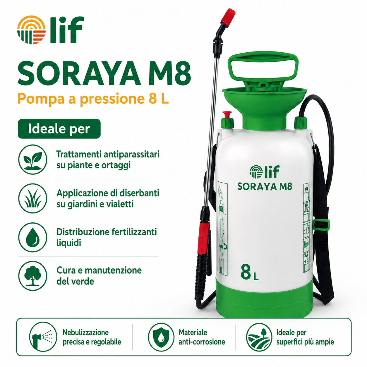 Pompa a pressione SORAYA LIF DA 5Lt. o 8Lt. - ELETTROFER