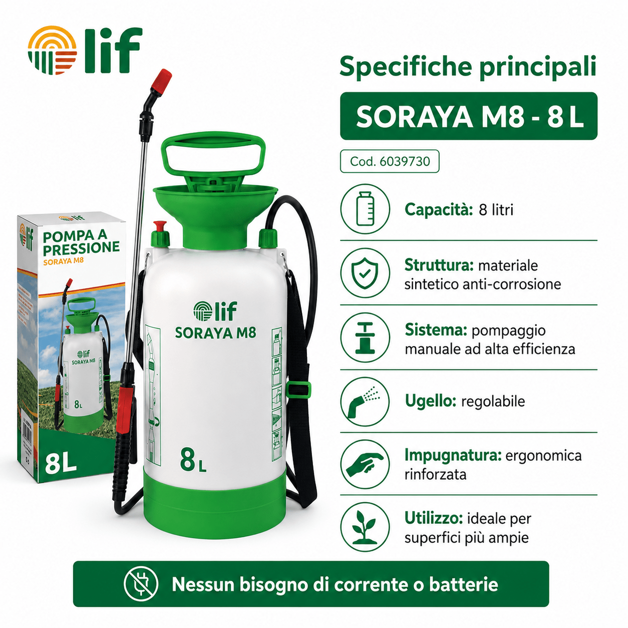 Pompa a pressione SORAYA LIF DA 5Lt. o 8Lt. - ELETTROFER