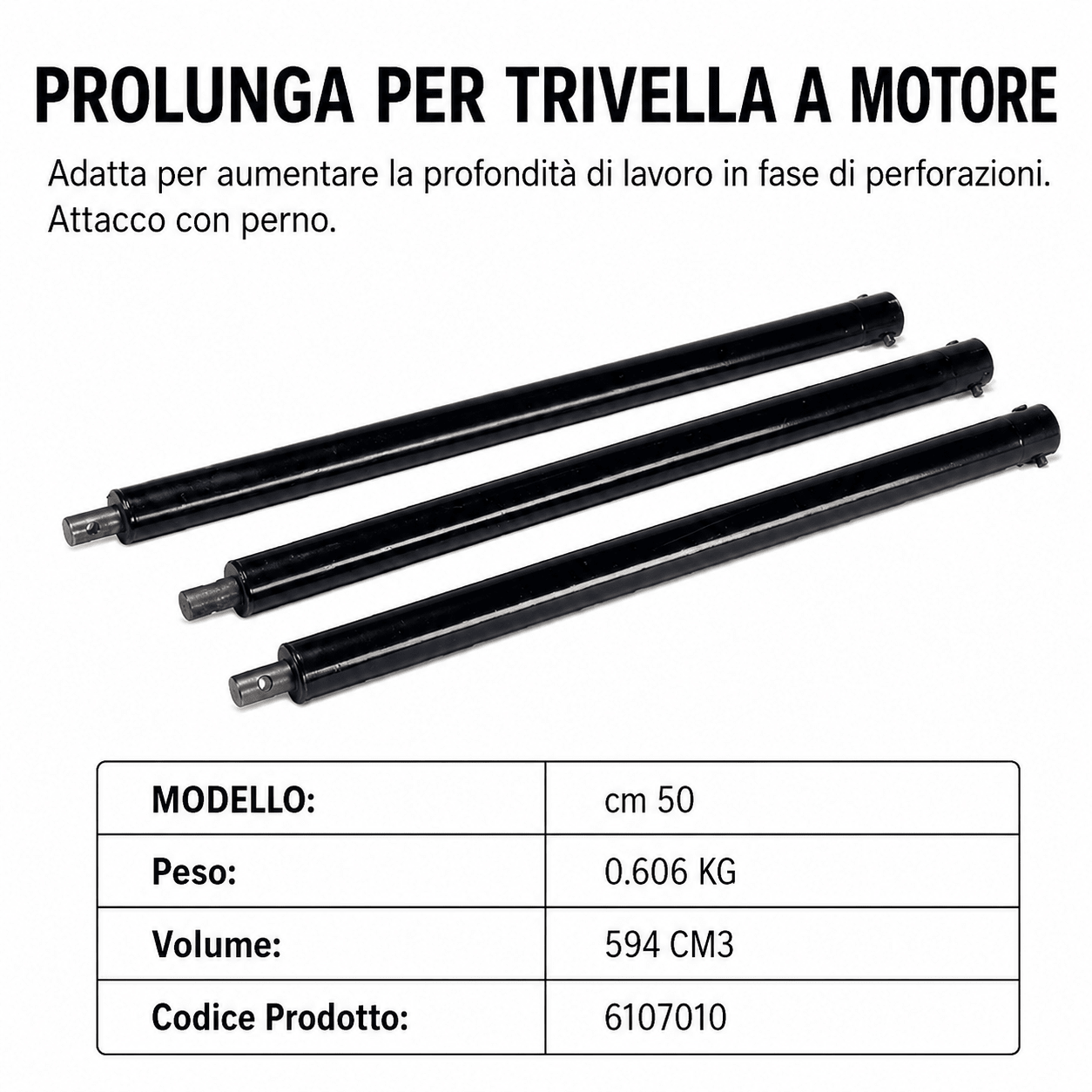Prolunga per trivella a motore - ELETTROFER