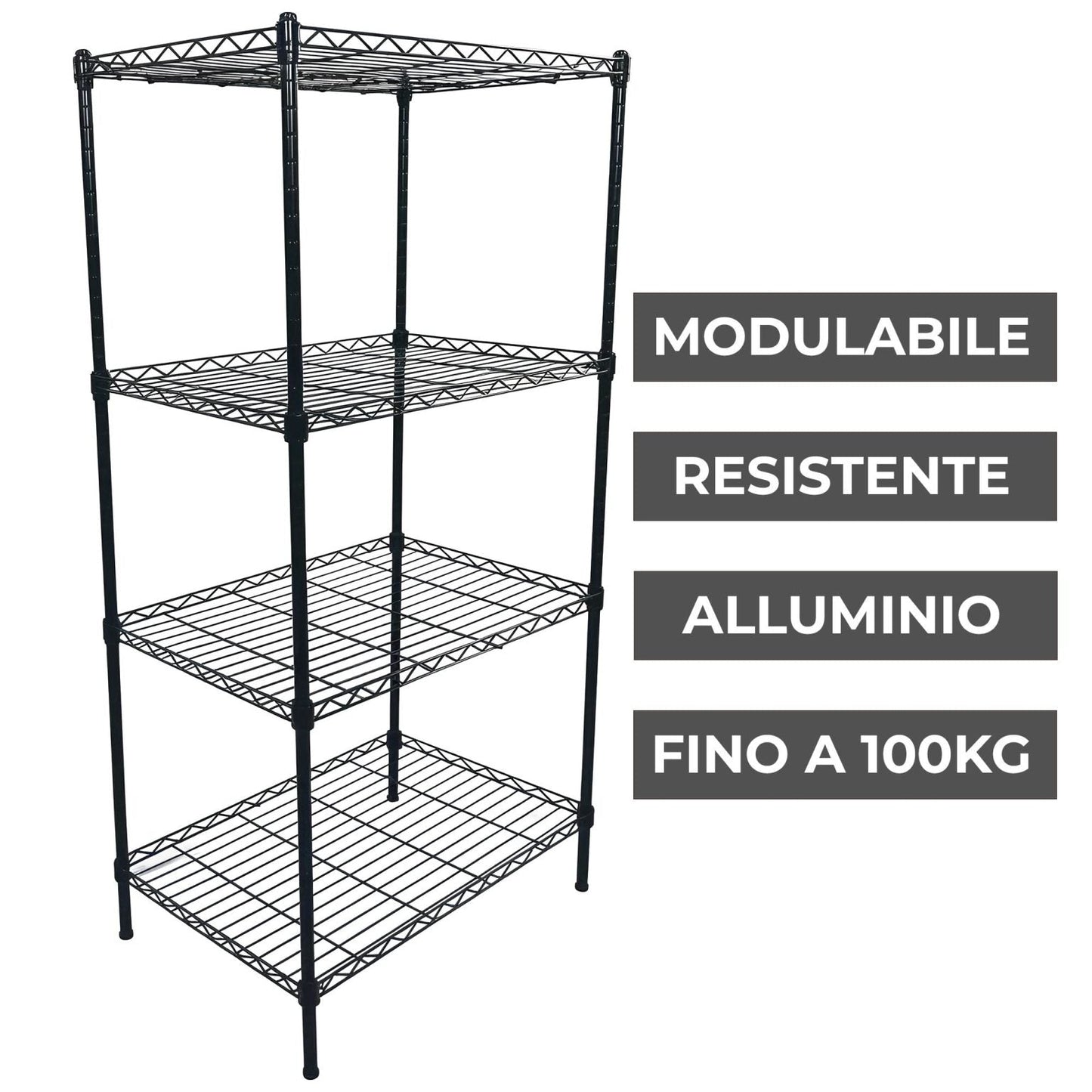 SCAFFALE IN ACCIAIO - 4 RIPIANI - ELETTROFER