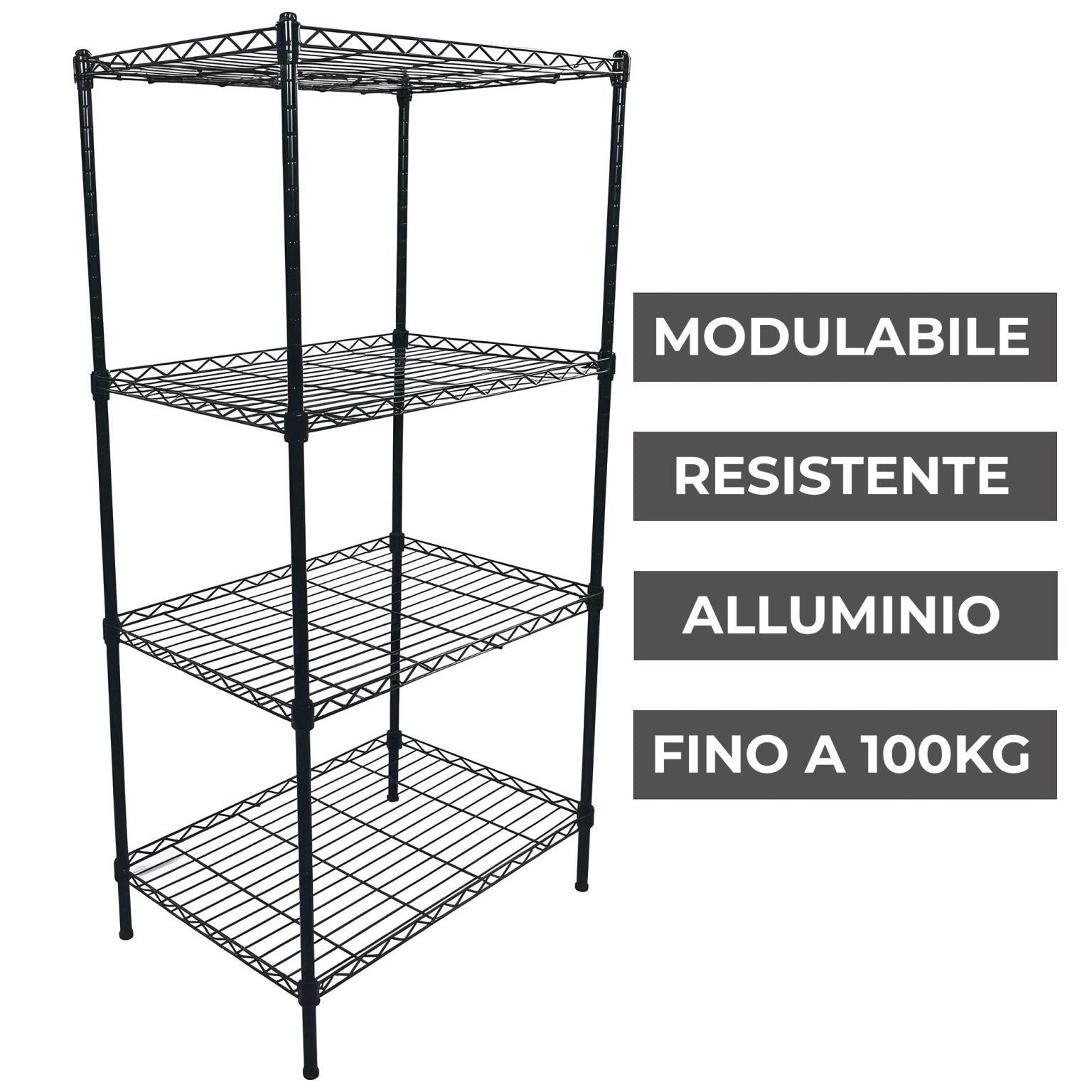 SCAFFALE IN ACCIAIO - 4 RIPIANI - ELETTROFER