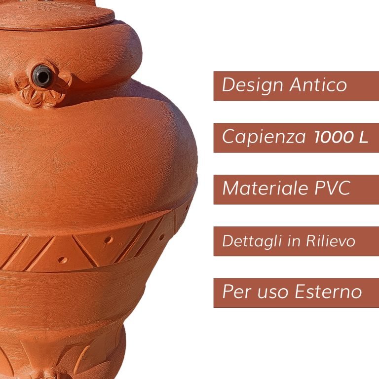 SERBATOIO ACQUA TERRACOTTA EFFETTO VASO ANTICO - ELETTROFER