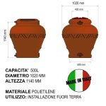 SERBATOIO ACQUA TERRACOTTA EFFETTO VASO ANTICO - ELETTROFER
