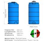 SERBATOIO ACQUA VERTICALE CILINDRICO - ELETTROFER