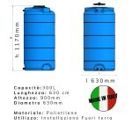 SERBATOIO ACQUA VERTICALE CILINDRICO - ELETTROFER