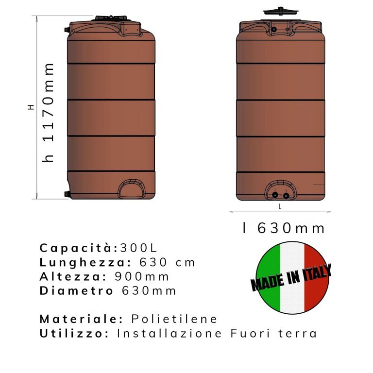 SERBATOIO ACQUA VERTICALE CILINDRICO - ELETTROFER