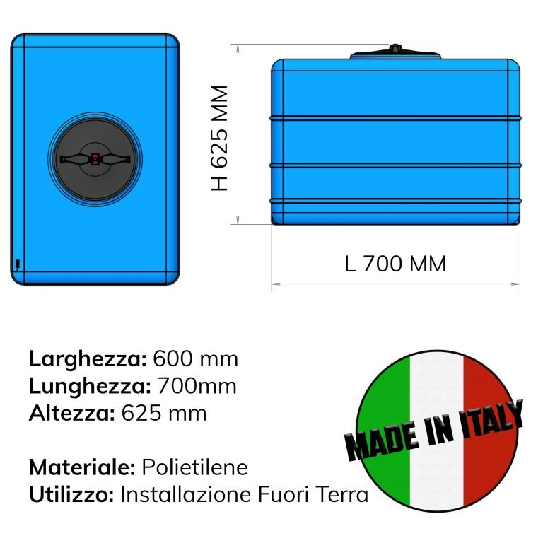 SERBATOIO RETTANGOLARE IN POLIETILENE - ELETTROFER