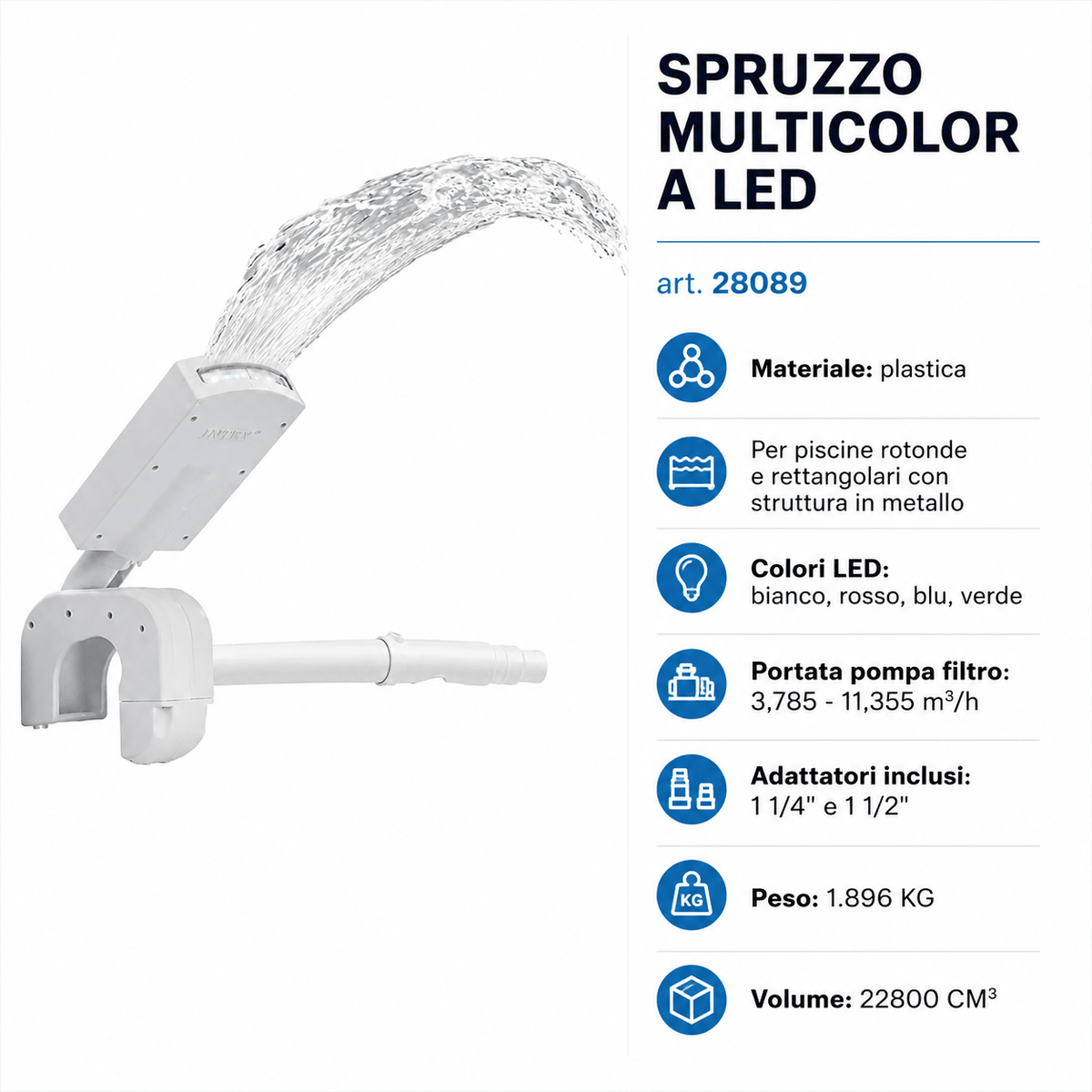 Spruzzo multicolor a LED - INTEX - ELETTROFER
