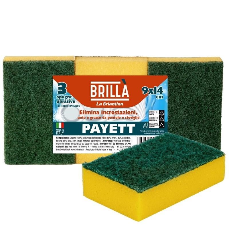 SPUGNE ABRASIVE PAYETT - 3 PZ - ELETTROFER