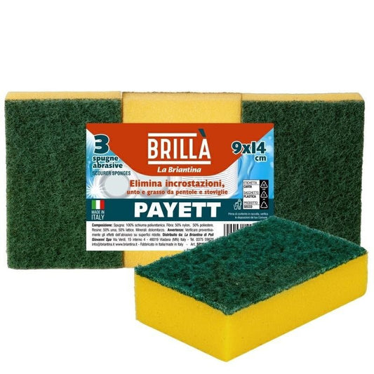 SPUGNE ABRASIVE PAYETT - 3 PZ - ELETTROFER