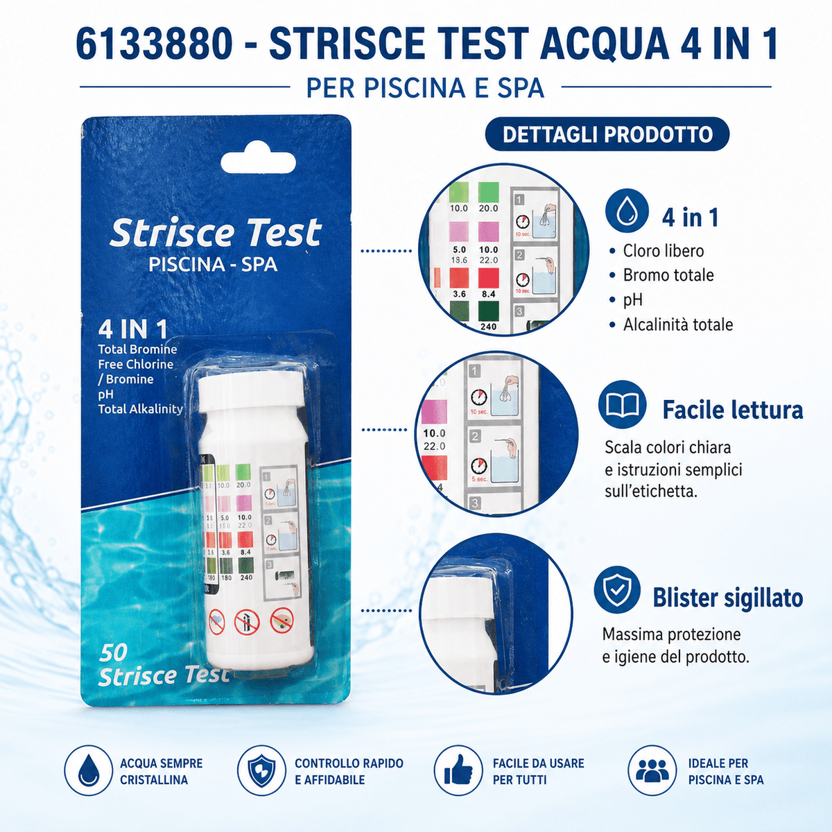 STRISCE TEST ACQUA 4 IN 1 - ELETTROFER
