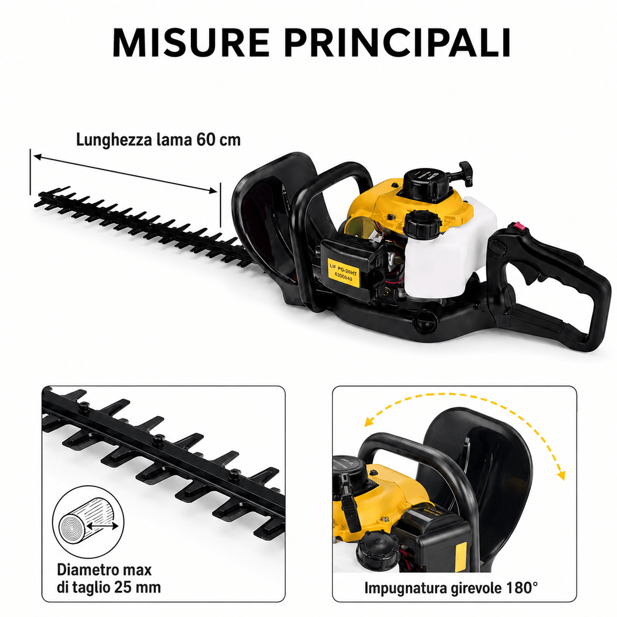 Tagliasiepi a scoppio PG - 26HT LIF 26cc - ELETTROFER