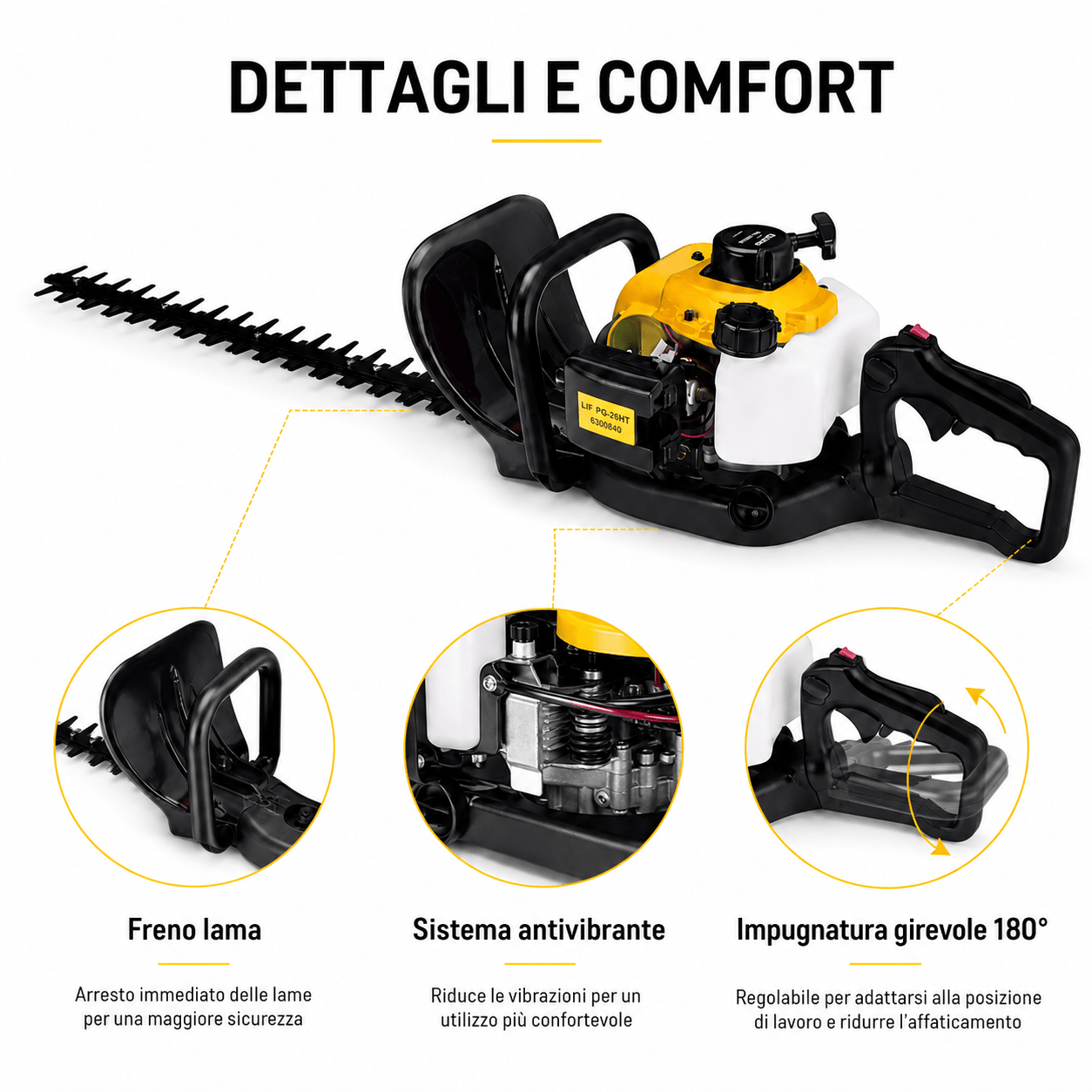 Tagliasiepi a scoppio PG - 26HT LIF 26cc - ELETTROFER