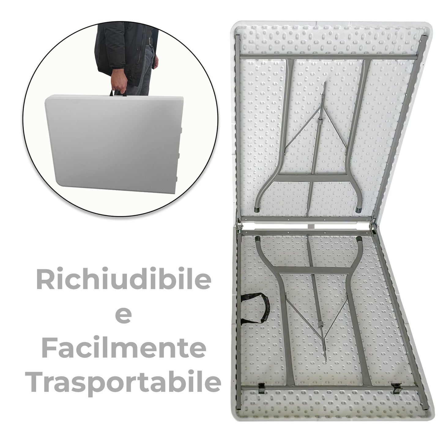 TAVOLO PIEGHEVOLE RETTANGOLARE CON MANIGLIA - ELETTROFER