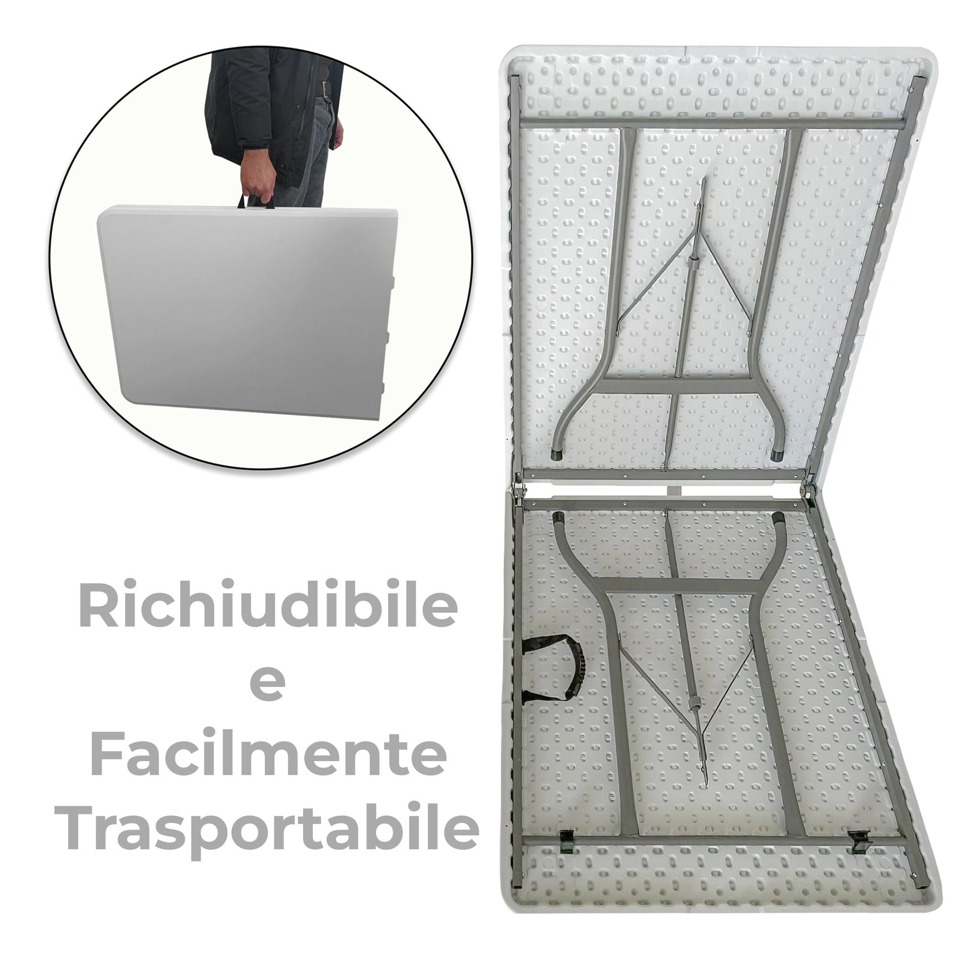 TAVOLO PIEGHEVOLE RETTANGOLARE CON MANIGLIA - ELETTROFER