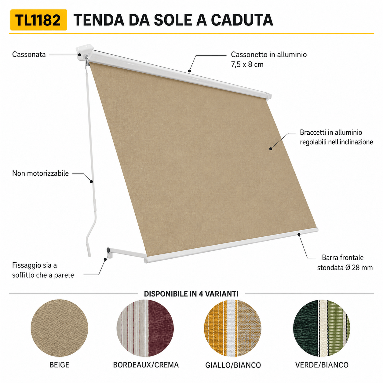 TENDA DA SOLE A CADUTA CASSONATA - ELETTROFER