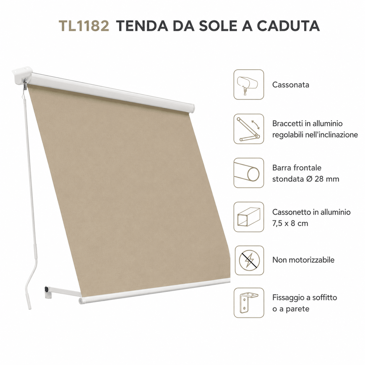 TENDA DA SOLE A CADUTA CASSONATA - ELETTROFER