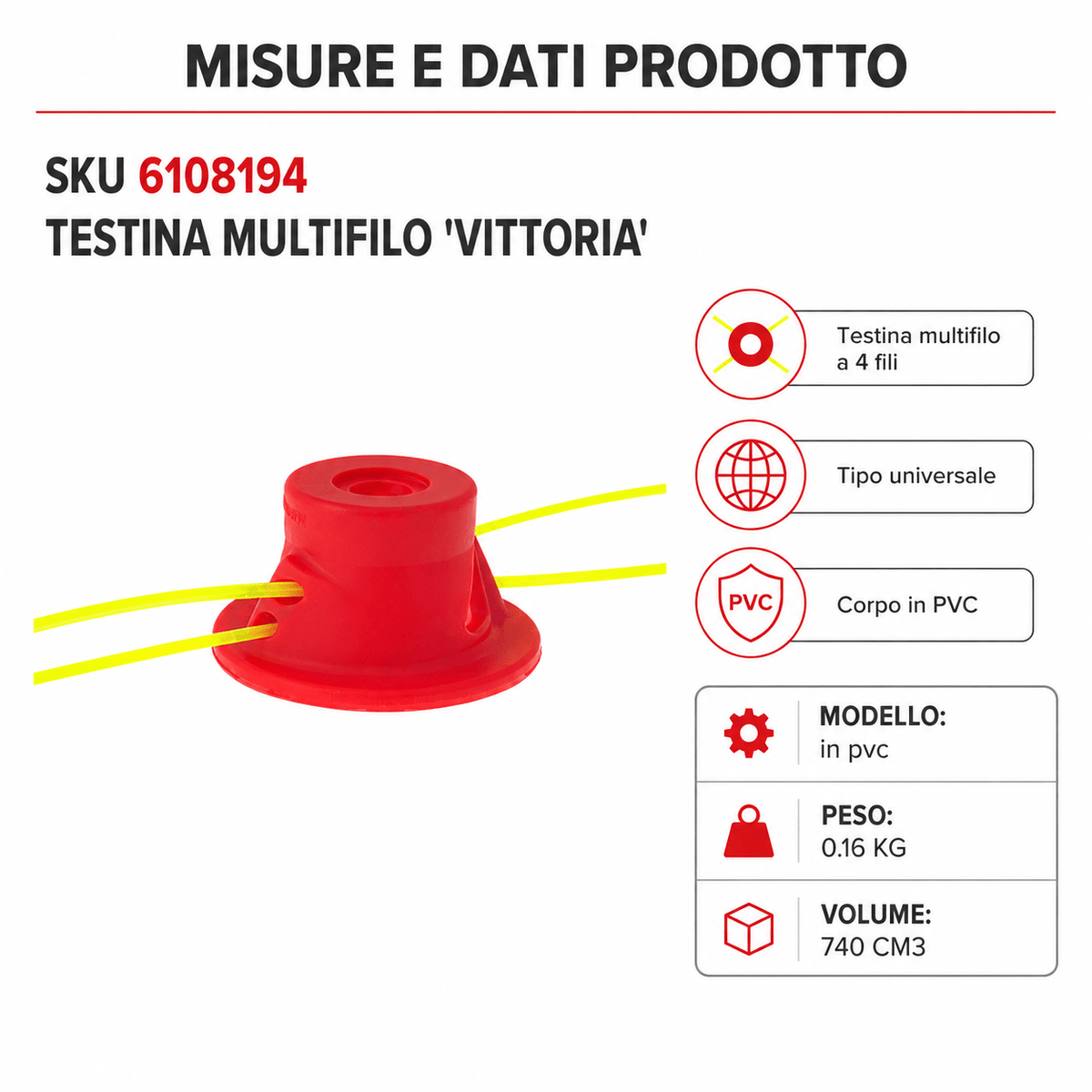 TESTINE PER DECESPUGLIATORE LIF – Multifilo PVC e Alluminio - ELETTROFER