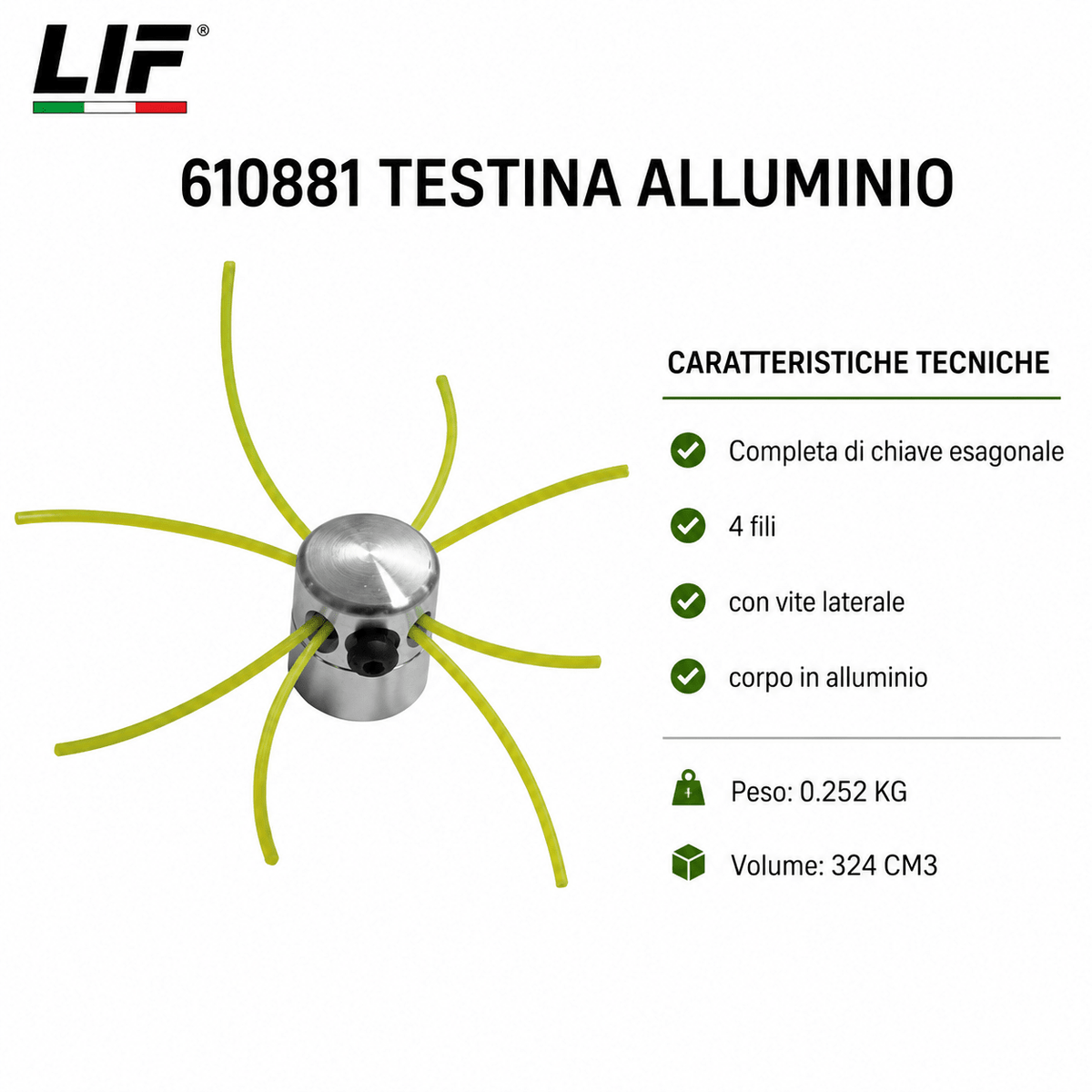 TESTINE PER DECESPUGLIATORE LIF – Multifilo PVC e Alluminio - ELETTROFER