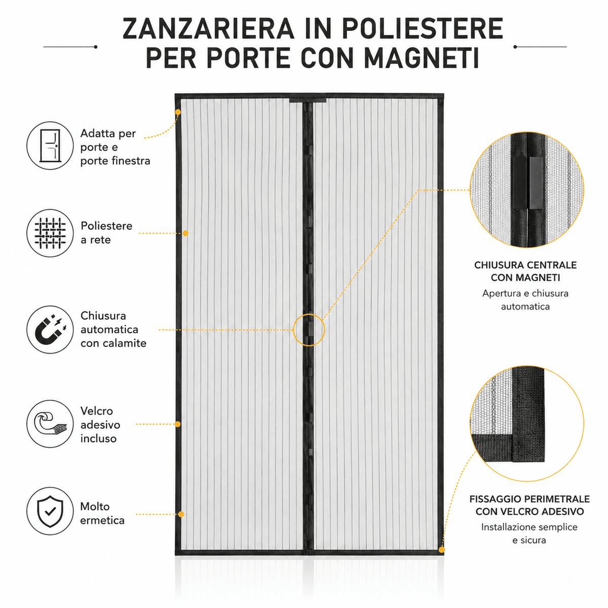 ZANZARIERA MAGNETICA - 120 x 250 cm - ELETTROFER