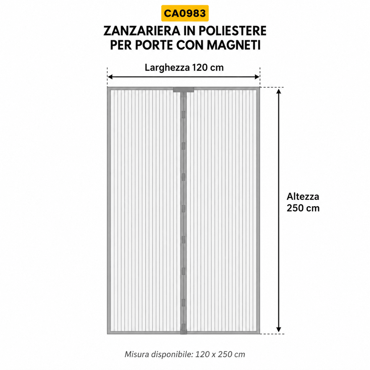 ZANZARIERA MAGNETICA - 120 x 250 cm - ELETTROFER